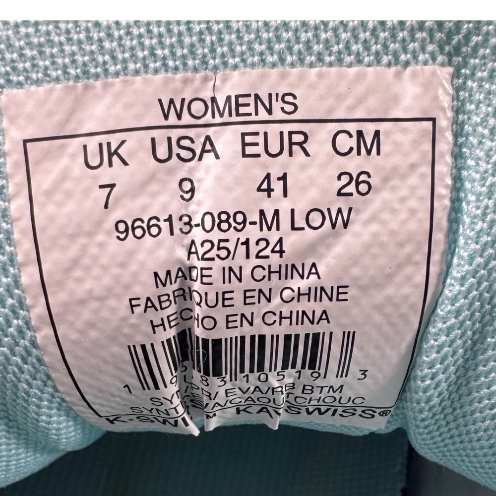 K-Swiss Women's Tennis Shoes Low Court Sneakers Cream Blue Size 9 - Picture 13 of 15
